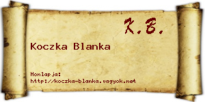 Koczka Blanka névjegykártya