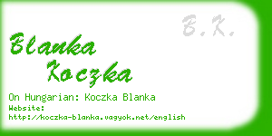 blanka koczka business card